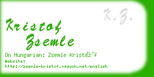 kristof zsemle business card